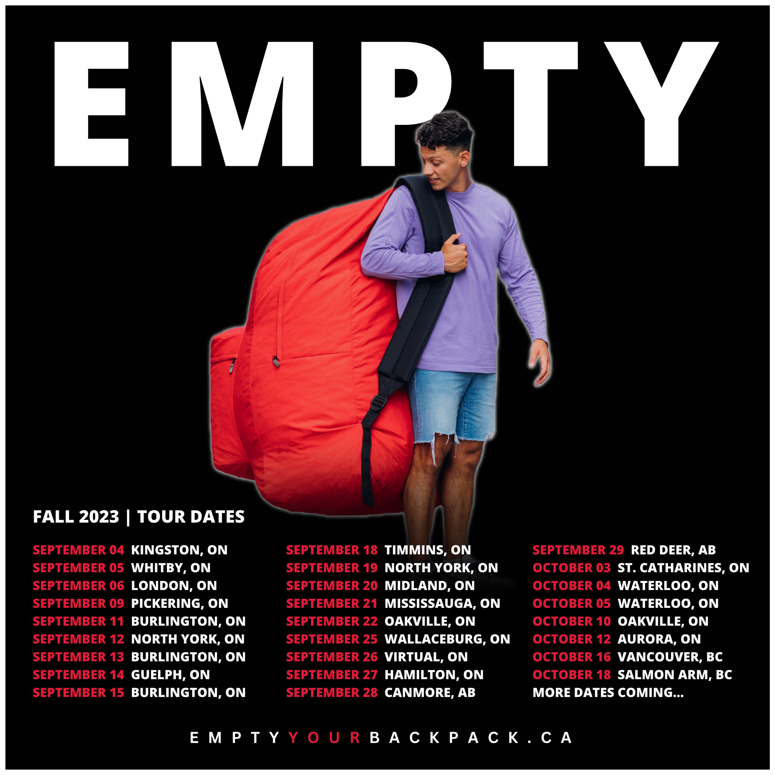 Empty Your Backpack 2023 Fall Tour Poster